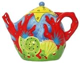 Ceramic Pottery Marine Life Reef Teapot 6.5"H