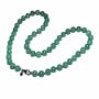 Sterling Silver Green Jadeite Beaded Necklace, 18"