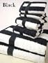 100% Egyptian Cotton Striped Bath Towel Set 6 Piece - Black
