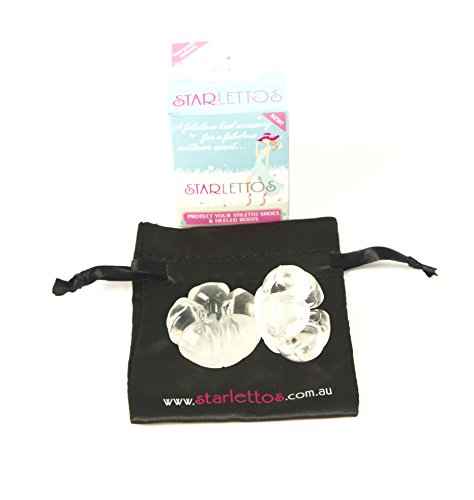 Crystal Clear High Heel Protectors - Stops Your Heels Sinking in Grass - Free Carry Pouch