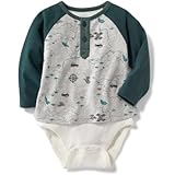 オールドネイビー OLD NAVY/ 2-in-1 ヘンリー ボディスーツ マップ ロンパース長袖 0～3ヶ月【並行輸入】