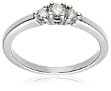 14k White or Yellow Gold 3-Stone Round Diamond Ring (1/4 cttw, J-K Color, I2-I3 Clarity)