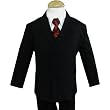 Gino Wedding Formal Boy Black Suit with Burgundy Tie Sizes Baby to Teen