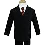 Gino Wedding Formal Boy Black Suit with Burgundy Tie Sizes Baby to Teen