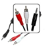 3.5mm Male to 2 RCA Type Male Audio-Y Cable for iPod, iRiver, Zune, Audiovox FMM100 FM Modulator or other AUX adapter (5-FT)