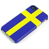 【全18種類】iPhone 4 / 4S ハードケース スウェーデンの国旗柄 アイフォン4 /4S 対応ケースカバー　Hard Case For iPhone4S / 4  液晶保護フィルム　USB充電ケーブル付(1909-3) スウェーデン