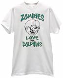 Zombies Love the Dolphins Horror Movie Football Fan T Shirt
