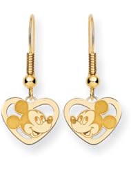 Disney Mickey Heart Dangle Wire Earrings