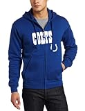 NFL Men's Indianapolis Colts Classic II Long Sleeve Fullzip Fleece With Hood (Stadium Blue, Large)