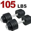 One Pair of Adjustable Dumbbells Kits - 105 Lbs (52.5lbs X 2pc)