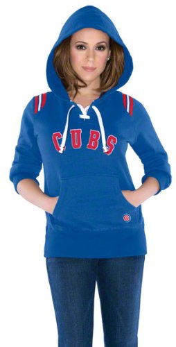 Chicago Cubs Women's Laced Up Fleece Hooded Sweatshirt - by Alyssa Milano