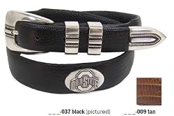 Teju Lizard Black Leather Collegiate Belt