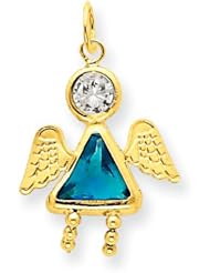 14k Gold December Girl Angel Birthstone Charm
