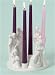 Pack of 2 White Glazed Ceramic Nativity Christmas Advent Wreaths