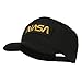 Black NASA Embroidered Patched High Profile Cap - Black
