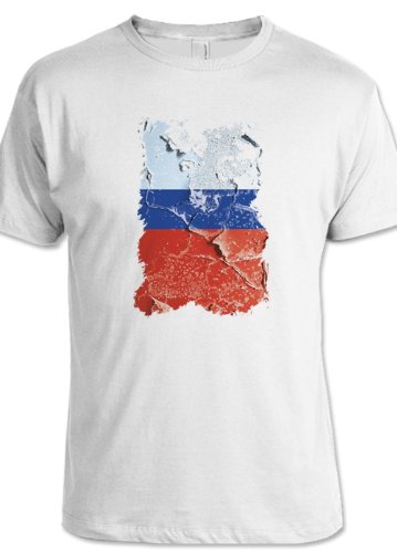 net-shirts RUSSLAND VINTAGE FLAG SHIRT T-Shirt, Größe XL, Weiß