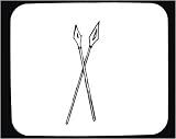 Decorated Mouse Pad with "black and white", war, spears, lance, warrior, shaft, weapon, Indonesia