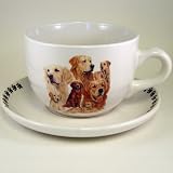 24oz Dog Breed Soup Mug and Saucer - Retriever