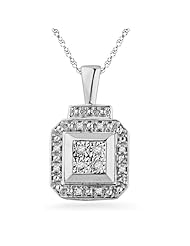 Sterling Silver Round Diamond Fashion Pendant (1/20 Cttw)