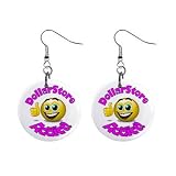 Dollar Store Addict Novelty Dangle Button Earrings Jewelry 1 inch Round 14006619