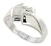 9/16 (14mm) Sterling Silver High Polished Freeform Ladies Ring