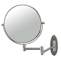 Conair Classique Standard Wall Mount Mirror, 5x Magnification, Matte Nickel Finish