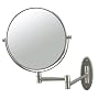 Conair Classique Standard Wall Mount Mirror, 5x Magnification, Matte Nickel Finish