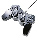 【SANWASUPPLY】USBゲームパッド（ブラック） デジタル・アナログ操作が可能な振動機能付き小型ゲームパッド JY-P62UBKの画像