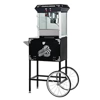 Black Chaplin 4 Ounce Theater Style Popcorn Machine and Cart