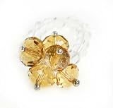 Topaz Clear Crystal Single Band Cluster Swarovski Crystal Ring
