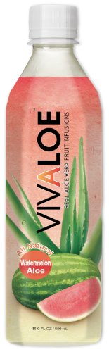 Vivaloe Watermelon Flavor Aloe Beverage. All Natural Aloe Juice.