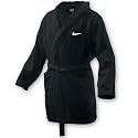 NIKE Bademantel weiche Baumwolle Kapuze Unisex Schwarz Kurz 330739-010