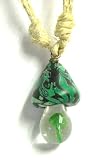 Mushroom Necklace~ Hemp Mushroom Necklace~ Green Mushroom