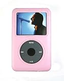 Apple iPod Classic 80gb 160gb and iPod Video 80gb Leather Wrap Snap-On Crystal Case Cover with LCD Screen Shield - 3 Color Choices, PINK
