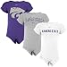 Nike Kansas State Wildcats Infant Purple, Ash & White 3-Pack Romper Set