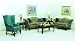 Sofa from the Camelback Collection, with loose cushions, Queen Anne legs with stretchers, 1EA