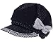 BYOS Womens Winter Warm Fleece Lined Knitted Beret Beanie Hat Cap w/Visor Peak (Contrast Bow Black)