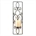 Flameless Candle Iron Hanging Wall Sconce Black Metal