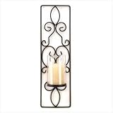 Flameless Candle Iron Hanging Wall Sconce Black Metal