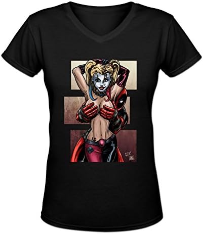 JLIUU Deadpool Is Not The Joker Bat Man Harley Quinn Womens T-shirt XL Black