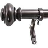 Decopolitan 1-Inch Urn Single Window Treatment Rod Set, 18 to 36-Inch, Bronze
