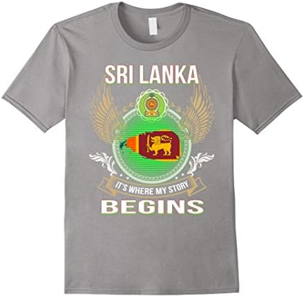 Men's sri lanka flag. T-shirt. Best gift t shirt for Sri Lanka. Medium Slate
