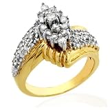 10K Yellow Gold 1.00ctw. Diamond Ladies Fashion Ring