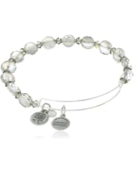 Alex and Ani "Glitz and Garland" Flare Expandable Wire Smoke Russian Silver Bangle Bracelet, 7.25"