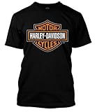 UPC 683258055215 product image for Harley-Davidson Men's Orange Bar & Shield Black T-Shirt 30290591 (S) | upcitemdb.com