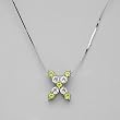 Necklace With 2.50ctw Precious Stones - Genuine Peridots and Topazes Beautifully Designed in 925 Sterling silver Length 16in