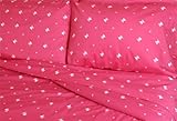 Sin in Linen White Skull and Crossbones and Nautical Stars on Pink Duvet Co ....