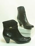 Tamaris Leder Stiefelette schwarz