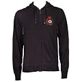 Elvis Jesus 100% cotton zip through hooded top with two front pockets - Navy
