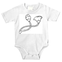 Onesie with Africa, "black and white", Egypt, "Middle East", stem, buds, flora, flowers